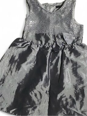 George Silver Sequin Bodice Satin Party Dress 18-24 Months